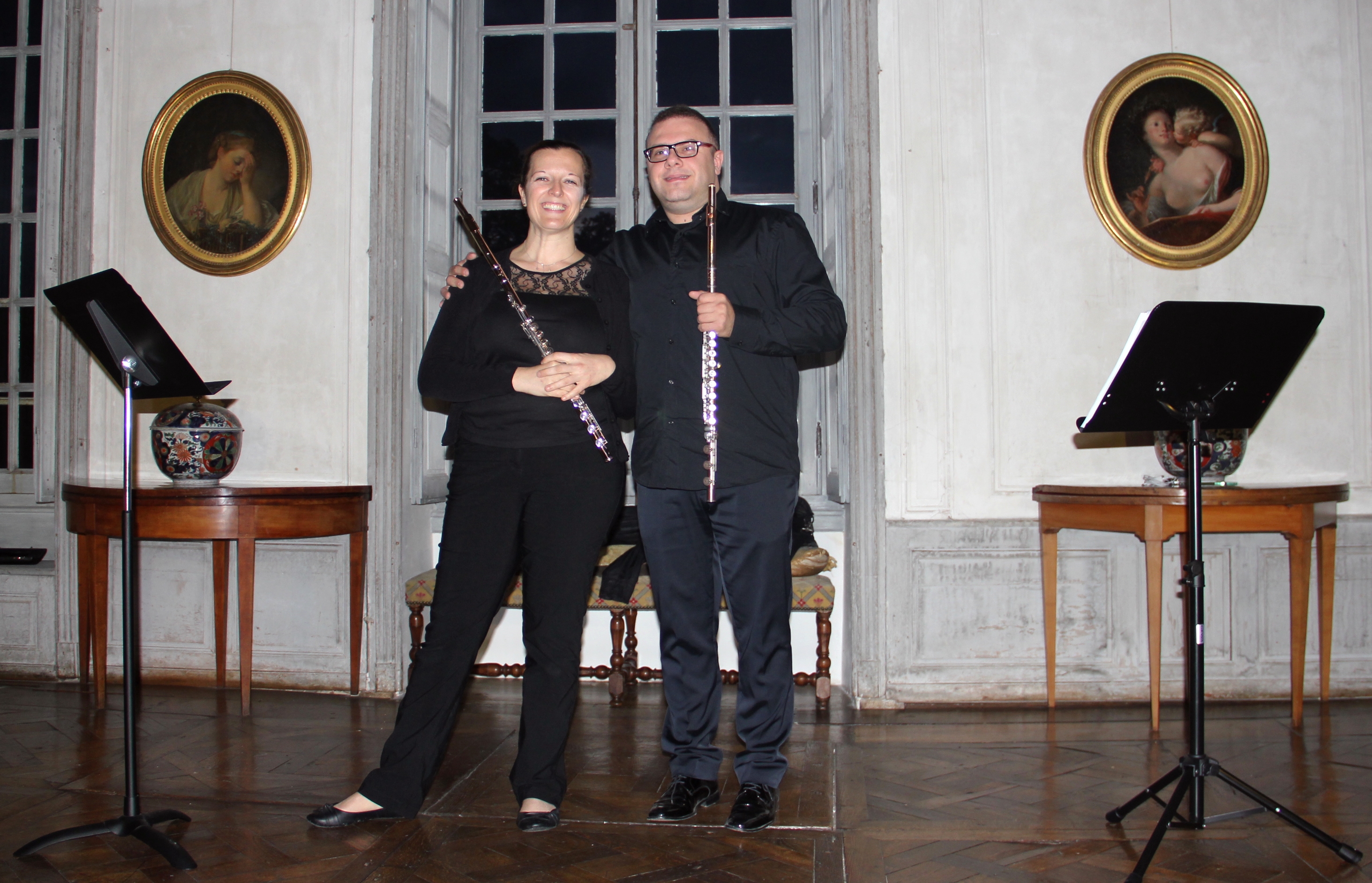 Le concert du duo Doppler dans le grand salon du château