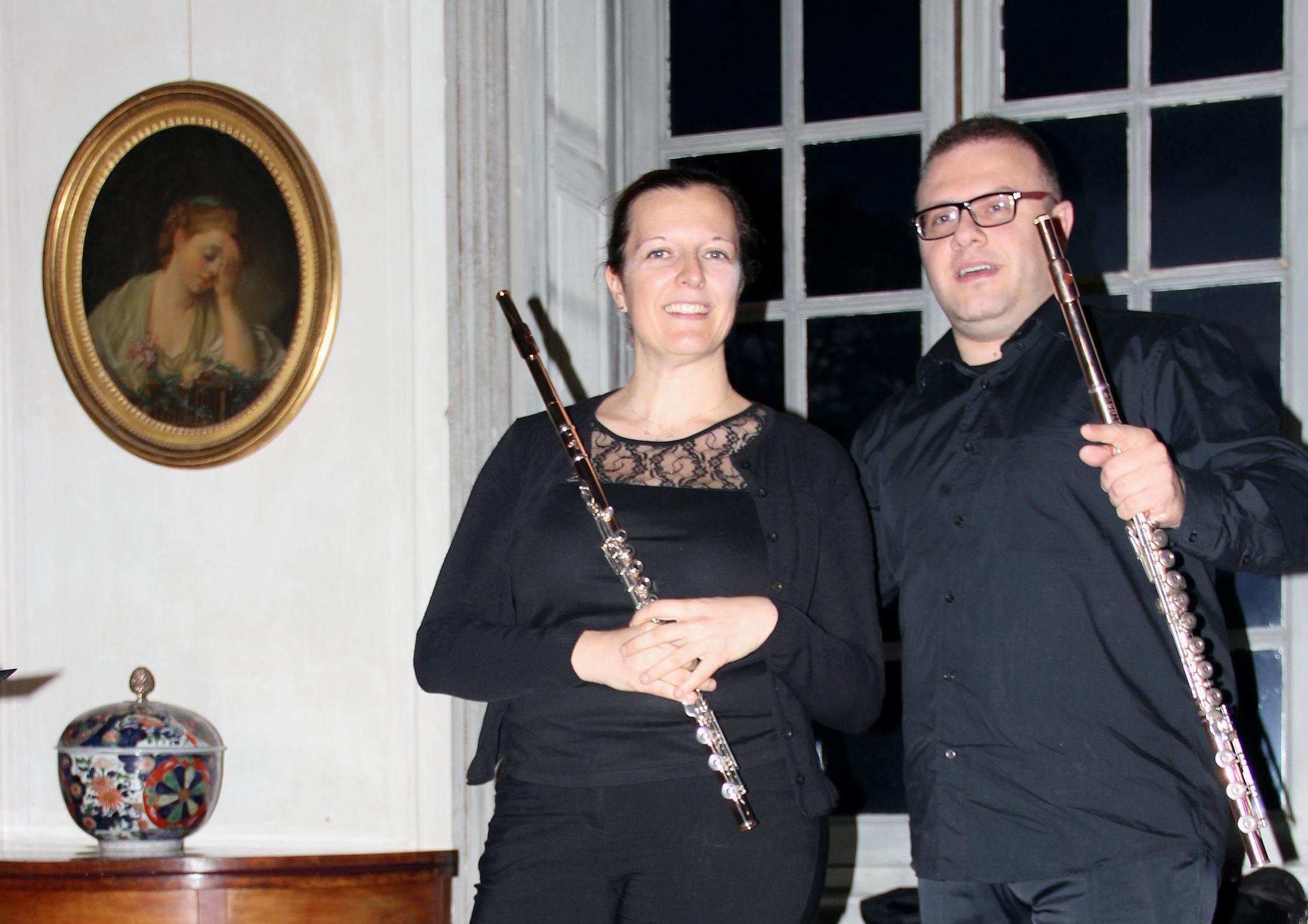 Le concert du duo Doppler dans le grand salon du château