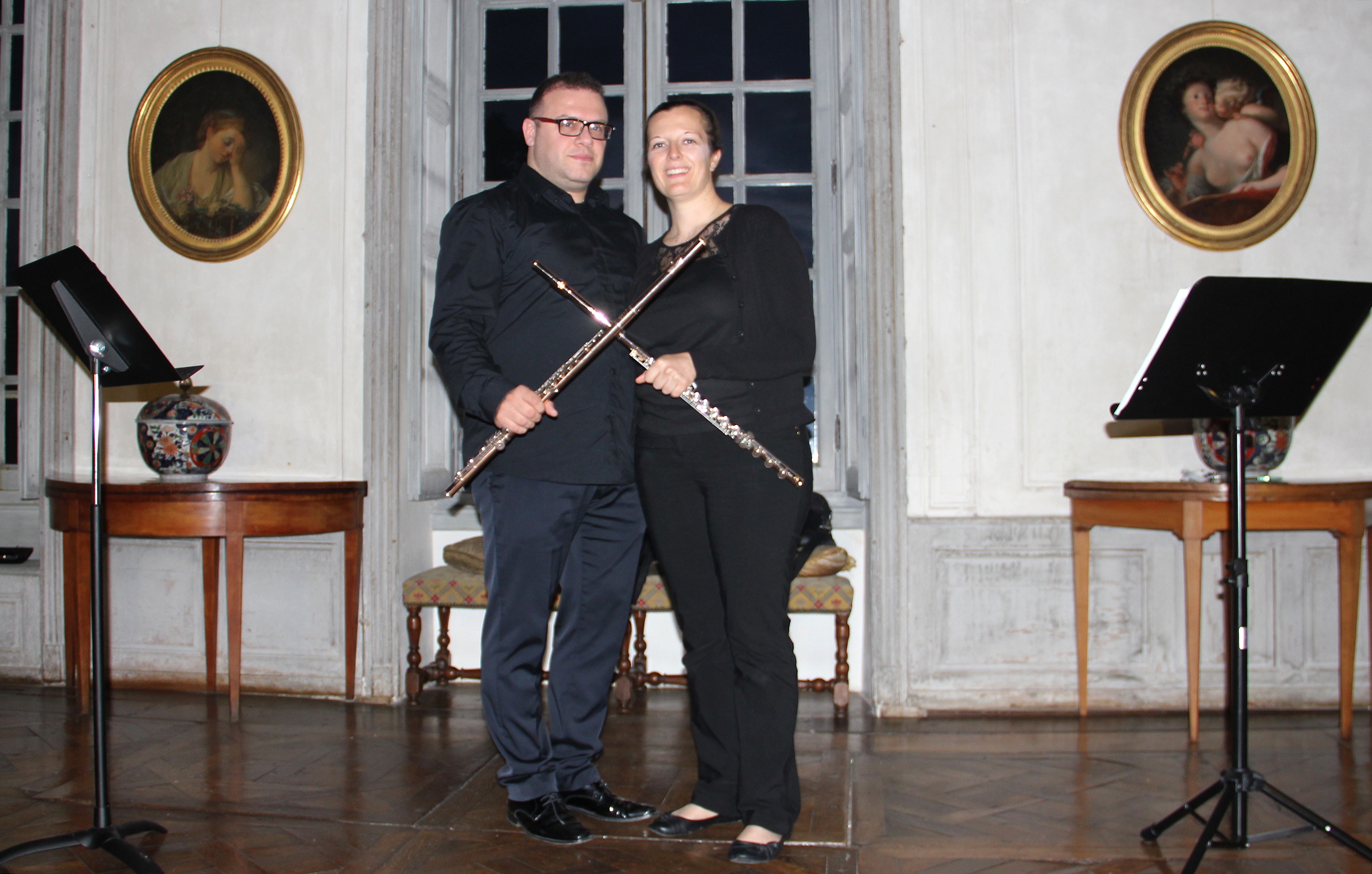 Le concert du duo Doppler dans le grand salon du château