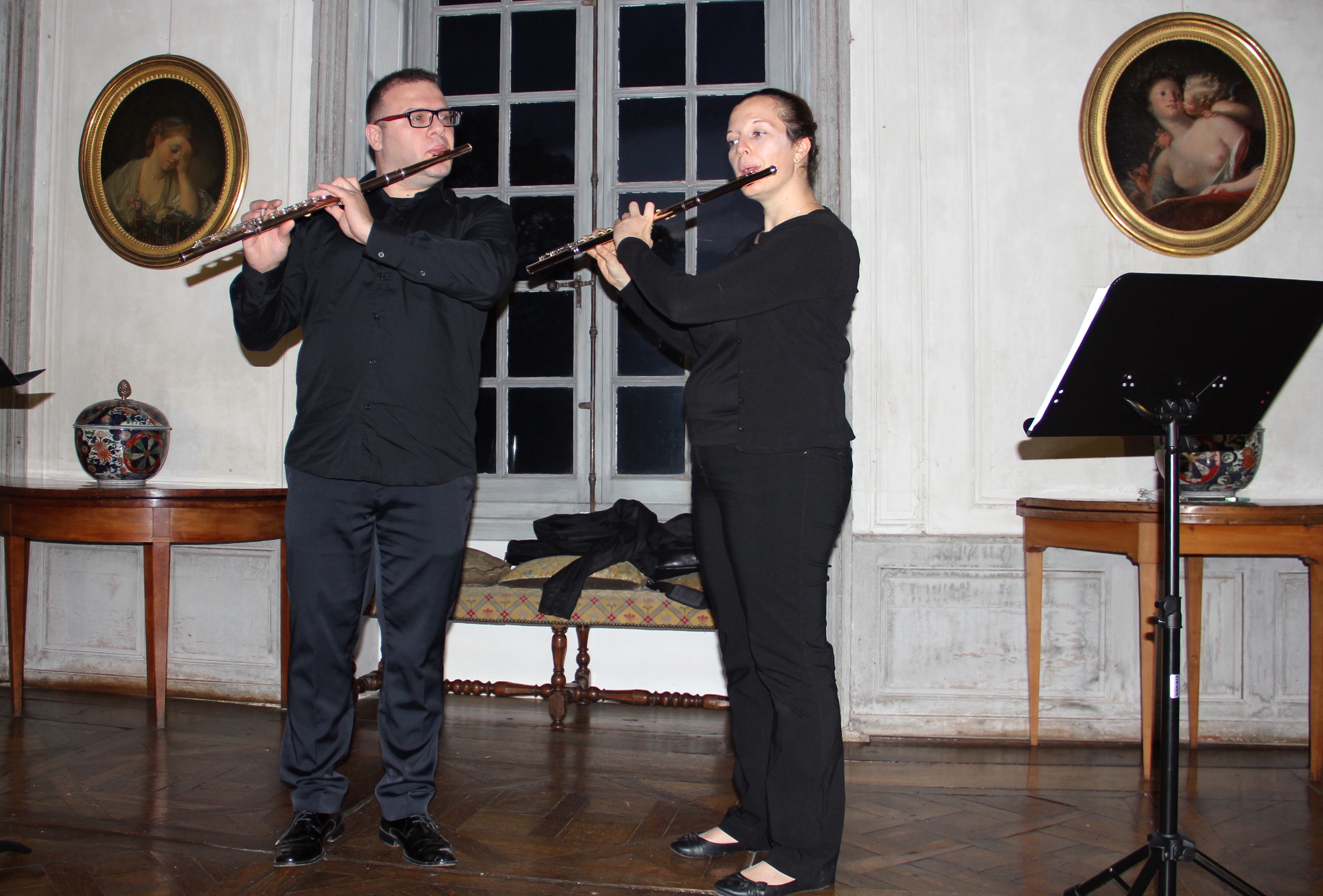 Le concert du duo Doppler dans le grand salon du château