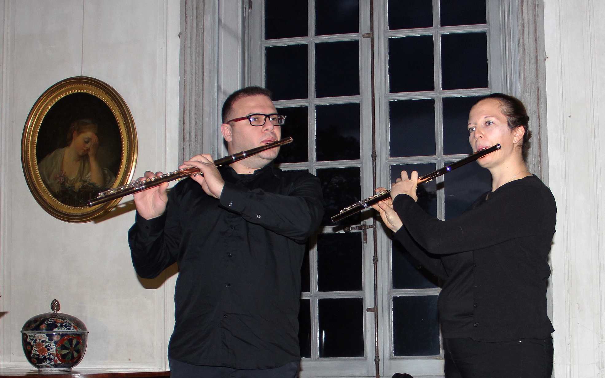 Le concert du duo Doppler dans le grand salon du château