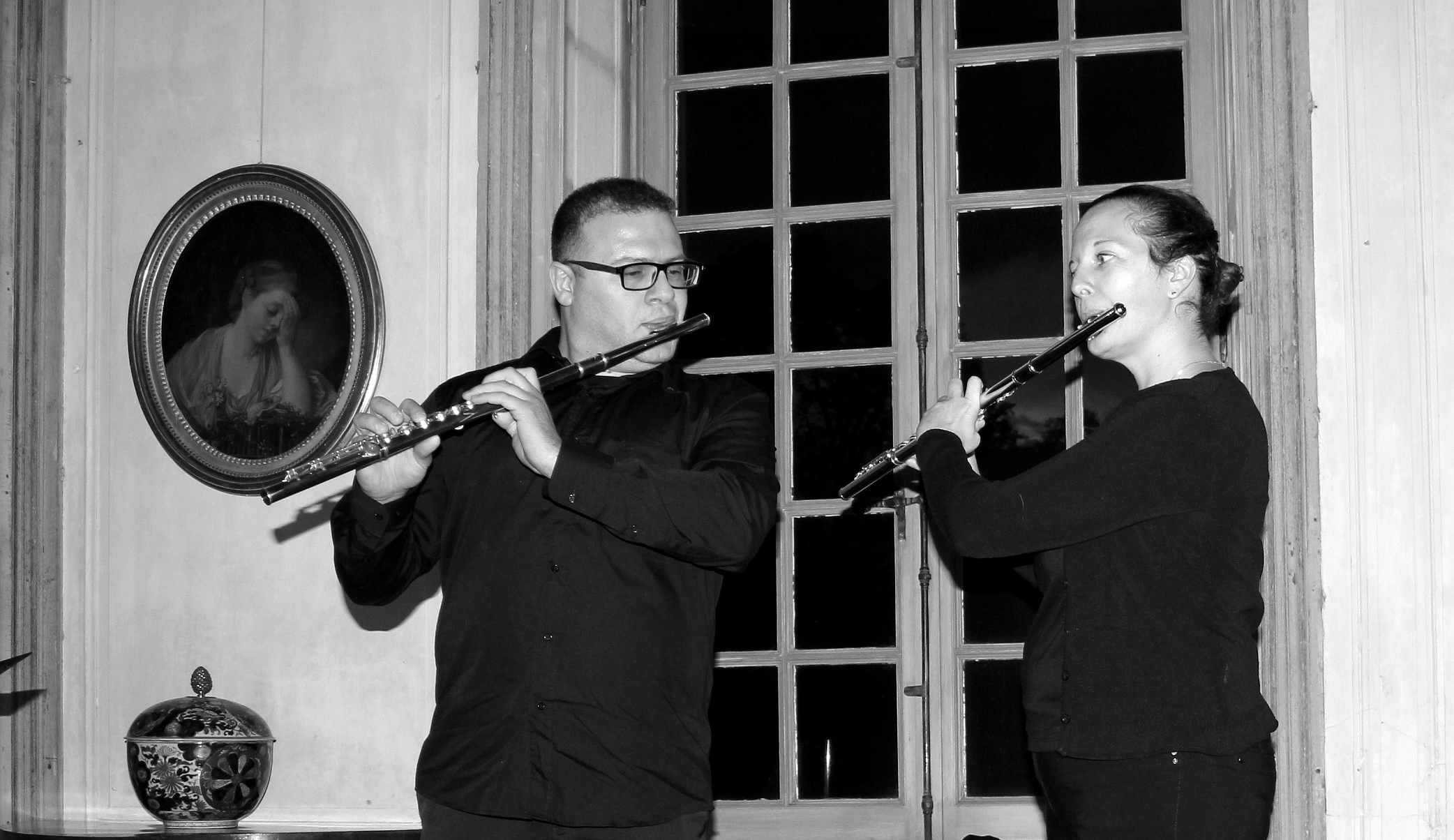 Le concert du duo Doppler dans le grand salon du château