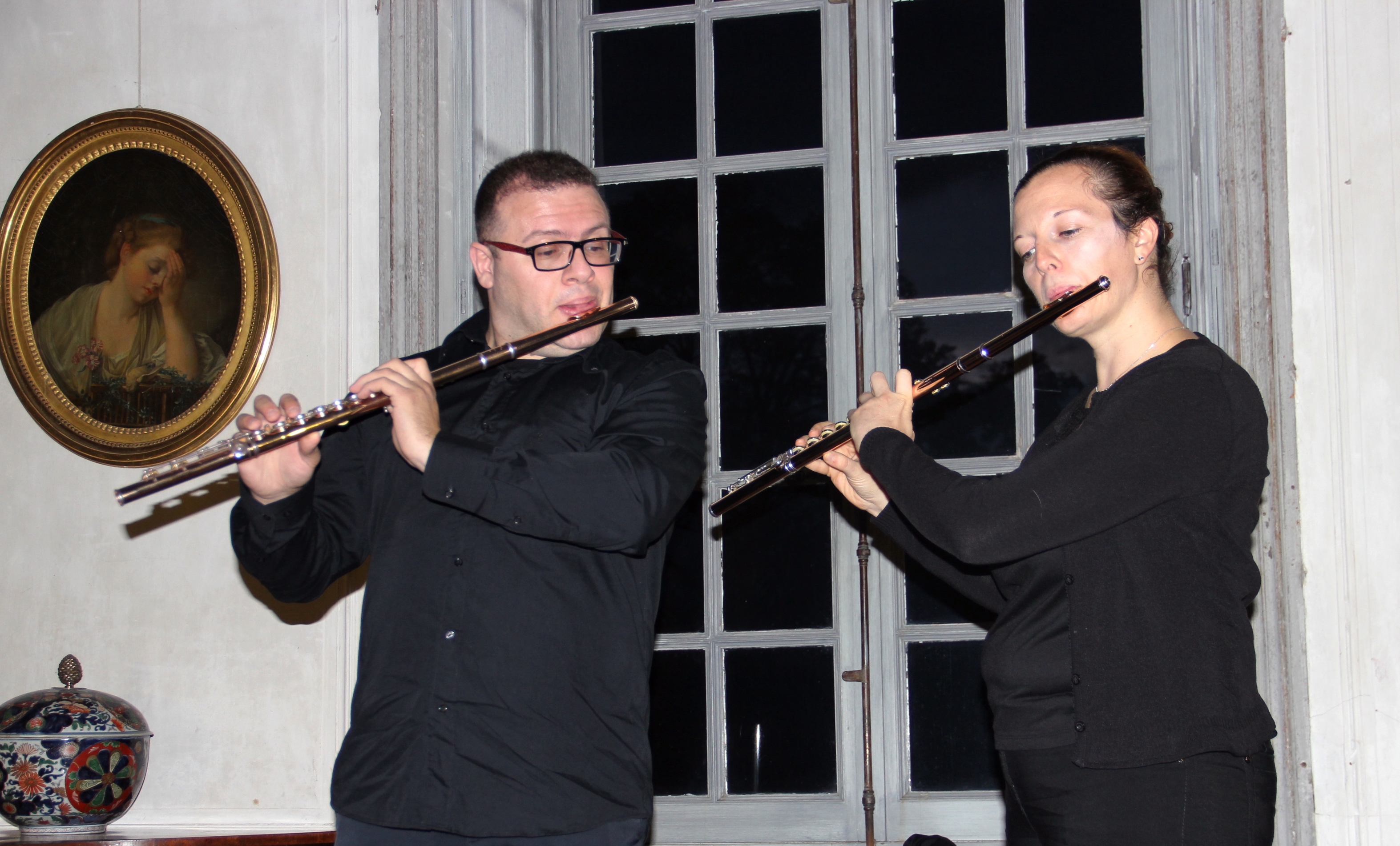 Le concert du duo Doppler dans le grand salon du château