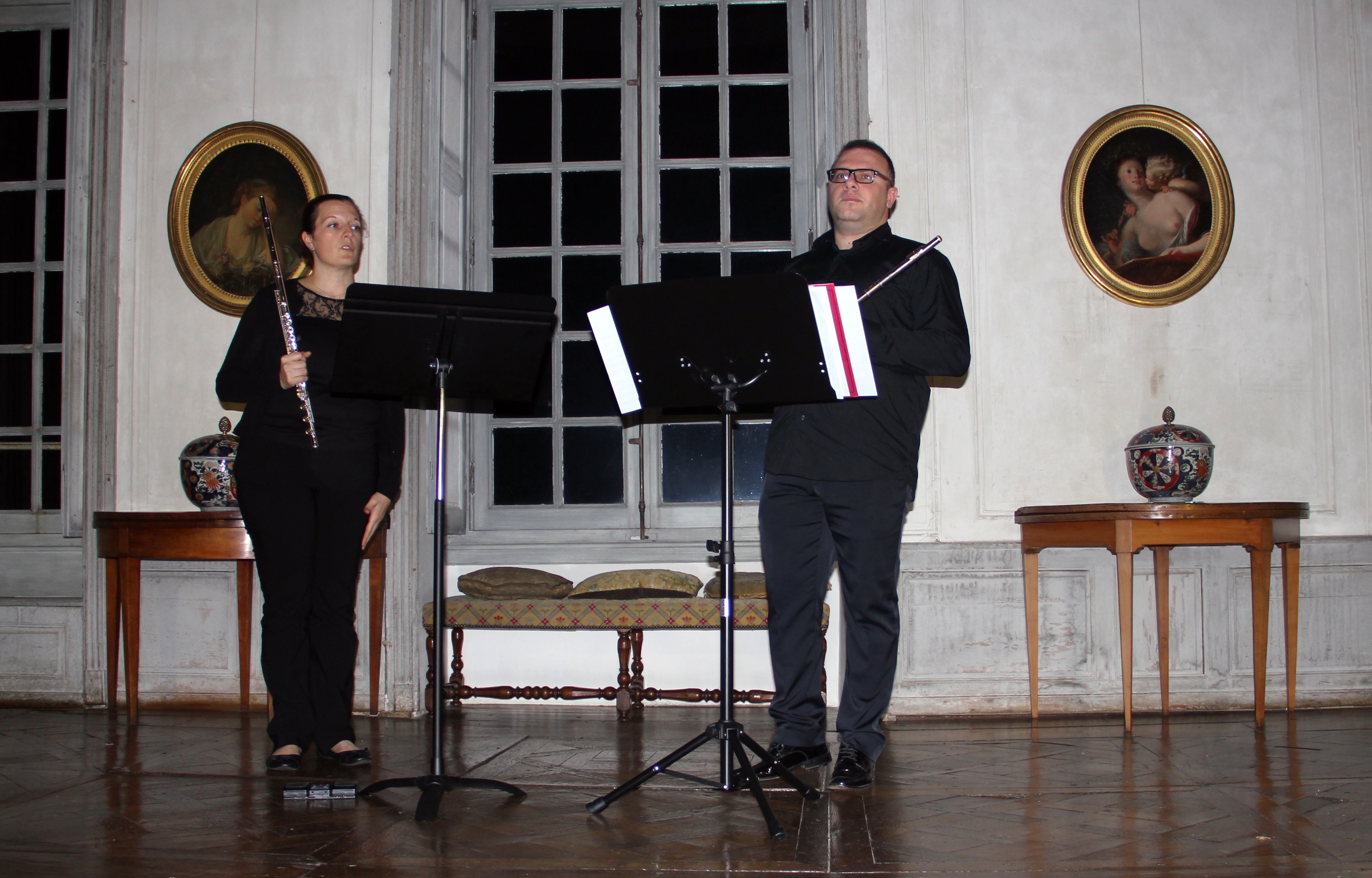 Le concert du duo Doppler dans le grand salon du château